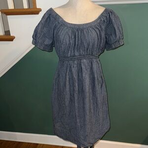 Motherhood Maternity Blue Off-Shoulder‎ Puff Sleeve Sundress size XL.  Fall